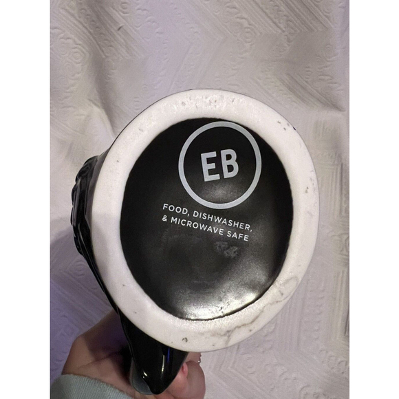 EB Owl Raven Bird Black Mug Coffee Cup EUC - Picture 8 of 8